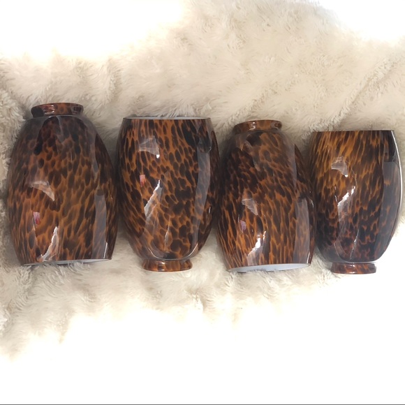 4 Glass Pendant/Fan Light Covers leopard print - Picture 5 of 9